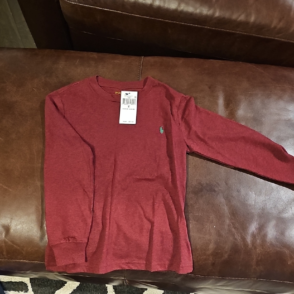 Polo Red Long Sleeve Shirt with Logo